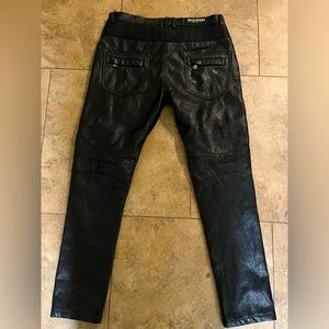 BALMAIN Leather Jeans - Slim Fit - Size 32